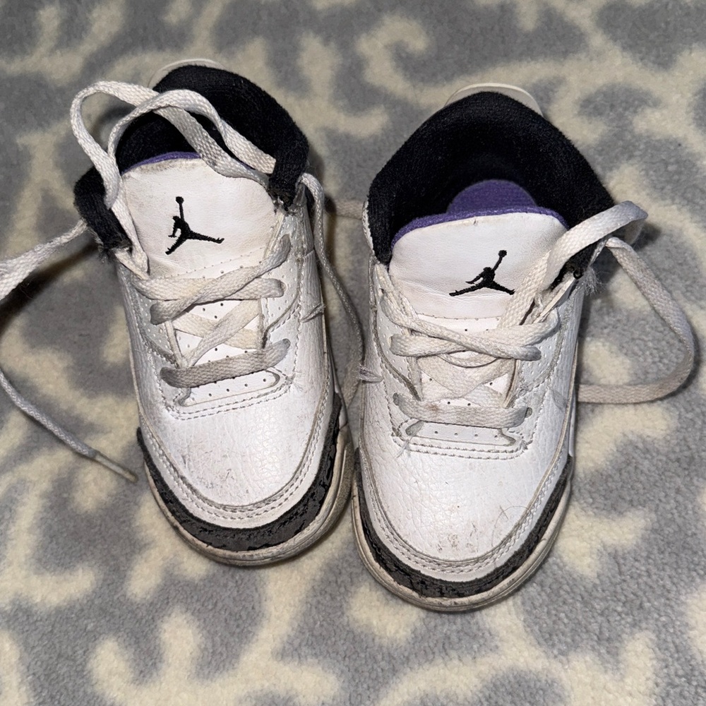 💜 Air Jordan GUC Toddlers Retro 3 Td 'Dark Iris' Sneakers💜 SIZE 6 - Picture 6 of 10
